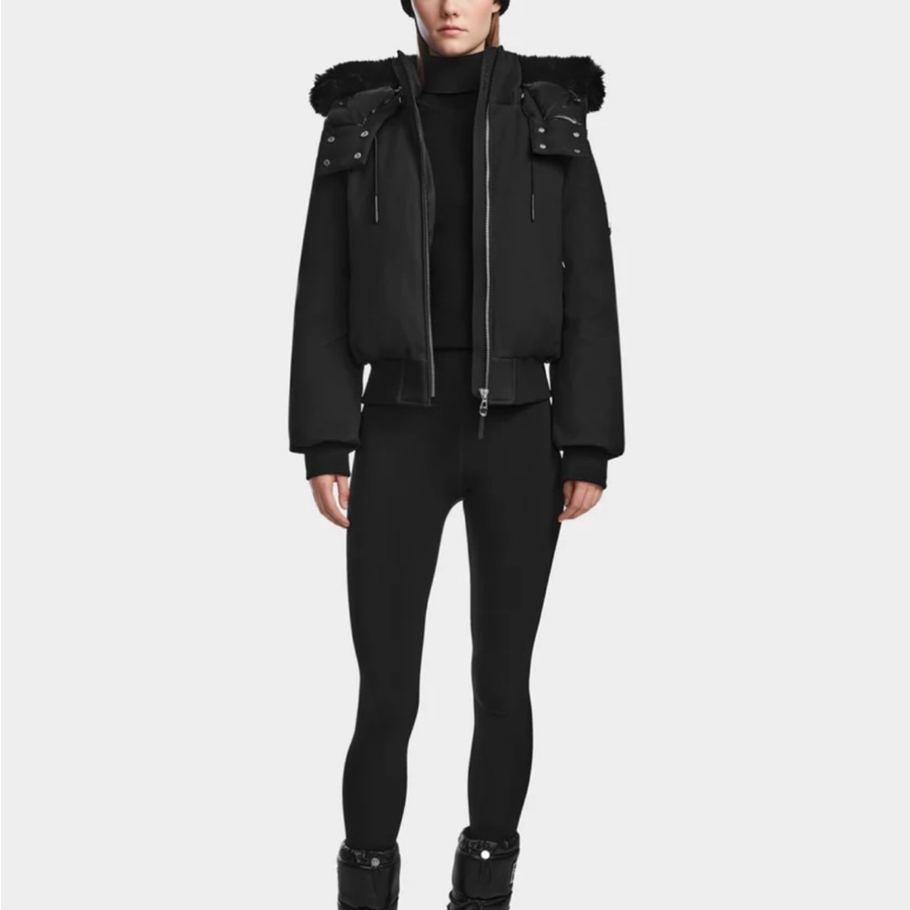 RUDSAK Black Puffer Jacket with Fur Trim